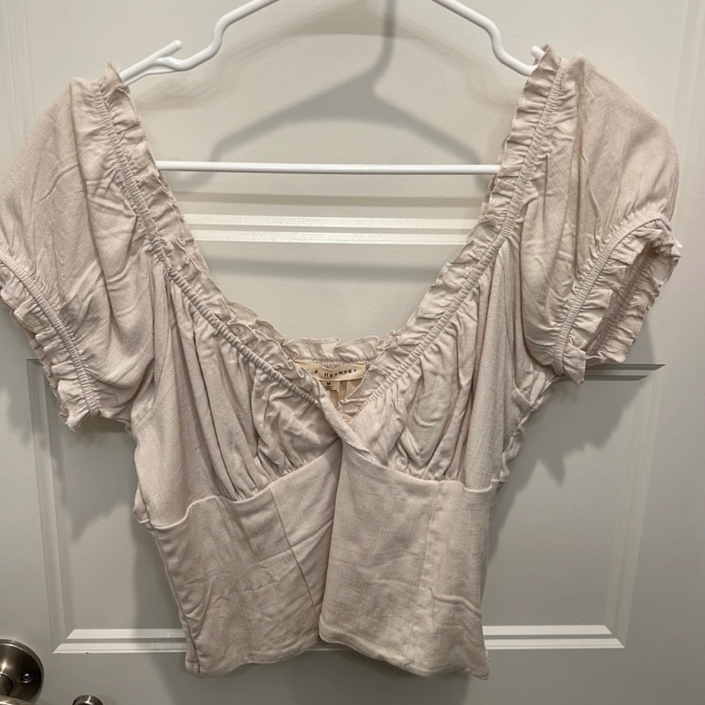 White Ruffled Crop Top